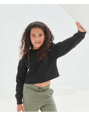 S-SM515-Kids Cropped Slounge Sweat